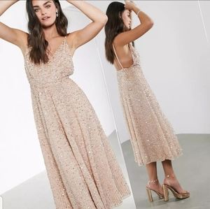 Asos Exclusive Rose Gold sequin dress
